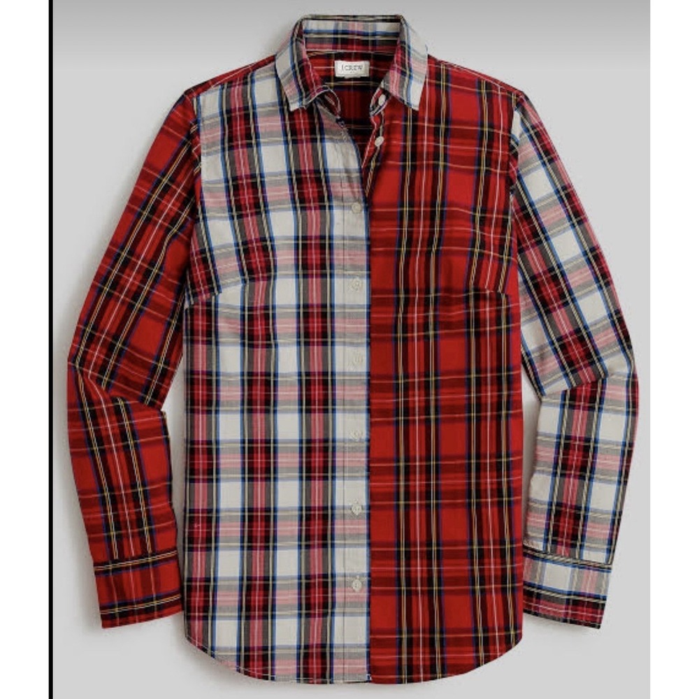 Classic Plaid Button-Up Tailored Preppy Look Timeless Pattern J Crew Women's 2 - Picture 2 of 8